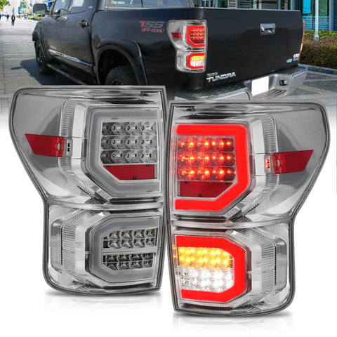 ANZO 2007-2013 Toyota Tundra LED Taillights Chrome Housing Clear Lens Pair