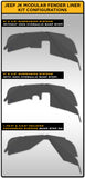 ICON 07-18 Jeep Wrangler JK Modular Front Fender Liner Kit - Black