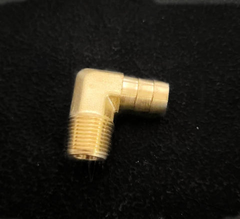Brass 3/8 NPT 90* to 3/8 Barb Fitting