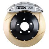 StopTech 14-15 Chevy Corvette Z51 Front BBK w/ Silver ST-60 380x32mm Zinc Coated Slotted Rotors