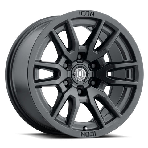 ICON Vector 6 17x8.5 6x5.5 25mm Offset 5.75in BS 93.1mm Bore Satin Black Wheel