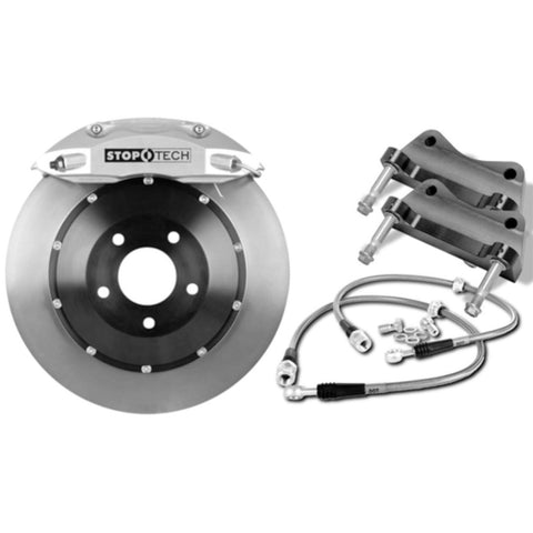 StopTech BBK 99-06 BMW 325i/328i Rear Black ST-40 Calipers Slotted 328x28mm Rotors/Pads/SS Lines