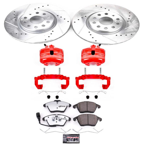 Power Stop 06-09 Audi A3 Z26 Street Kit w/ Calipers - Front