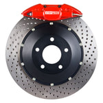 StopTech 02-04 Infiniti G35/03-08 350z Rear BBK w/Red Calipers Drilled 328X28 Rotors Pads SS Lines