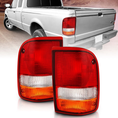 ANZO 1993-1997 Ford Ranger Tail Light Red/Cear (OE)
