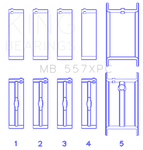 King General Motors 262/ 267/ 302/ 307/ 327/ 350 (Size STDX) pMaxBlack Coated Main Bearing Set