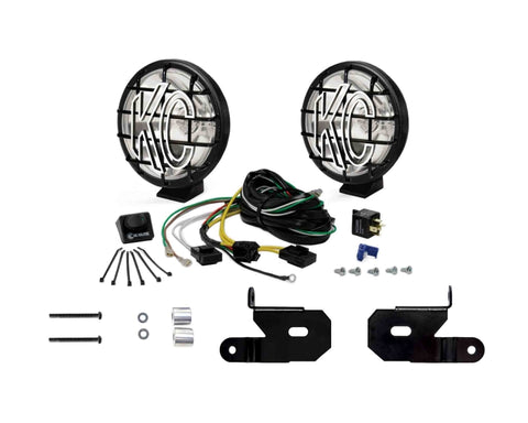 KC HiLiTES Jeep JL/JT A-Pillar Mount Light Kit w/Apollo Pro Halogen Lights 100w Spot Beam - Black