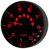 Autometer Spek-Pro Gauge Tachometer 5in 8K Rpm W/Shift Light & Peak Mem Black/Black