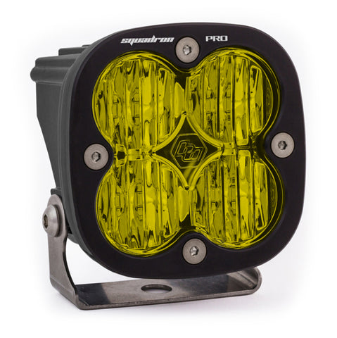 Baja Designs Squadron Pro Black Wide Cornering Pattern LED Light Pod - Amber