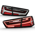 ANZO 2012-2018 Audi A6 LED Taillight Black Housing Clear Lens 4 pcs (Sequential Signal)