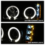 Spyder Chevy Silverado 1500 03-06 Projector LED Halo LED Amber Reflctr Blk PRO-YD-CS03-AM-BK