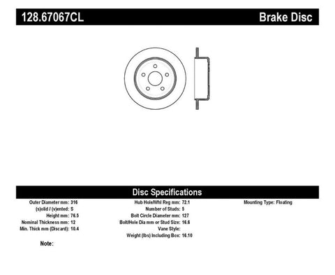 StopTech 07-15 Jeep Wrangler Rubicon Drilled Left Rear Cryo Rotor