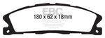 EBC 13+ Lincoln MKS 3.5 Twin Turbo Redstuff Front Brake Pads