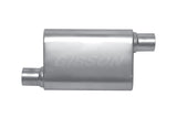 Gibson MWA Superflow Offset/Offset Oval Muffler - 4x9x14in/3in Inlet/3in Outlet - Stainless
