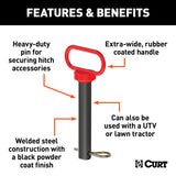 Curt 1in Clevis Pin w/Handle and Clip