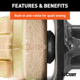 Curt Adjustable Channel Mount w/Dual Ball (2-1/2in Shank 20000lbs 10-3/8in Drop)