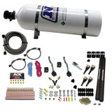 Nitrous Express 4 Cyl SX2 Nozzle Nitrous Kit (100-300HP x 2) w/15lb Bottle