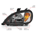 ANZO 1996-2013 Freightliner Columbia LED Crystal Headlights (Pair)