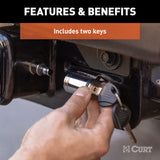 Curt 5/8in Hitch Lock (3in Receiver Barbell Chrome)