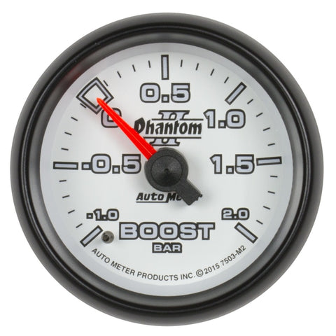 Autometer Phantom II Gauge Vac/Boost 2 1/16in -1 - +2 Bar Mechanical Phantom II