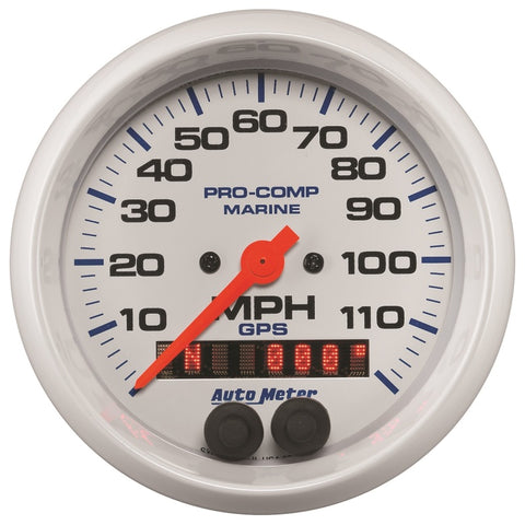 Autometer Gauge GPS Speedometer 3-3/8in 120 MPH Marine White Gauge