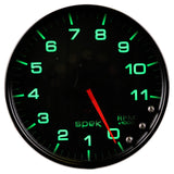 Autometer Spek-Pro Gauge Tachometer 5in 11K Rpm W/Shift Light & Peak Mem Black/Black