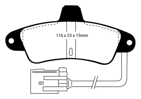 EBC 95-00 Ford Contour 2.0 Redstuff Rear Brake Pads