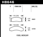 Hawk 68-73 Ford Mustang / 68-71 Torino / 68-71 Montego / 68-73 Cougar HPS Street Front Brake Pads