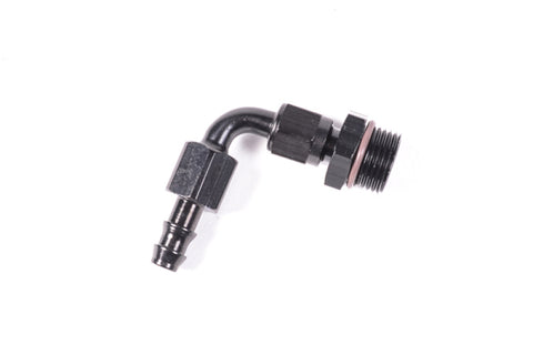 Radium Engineering 10AN 90 Deg 2-Piece Adapter for 3/8 Push-Lok Hose - Black
