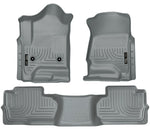 Husky Liners 14 Chevrolet Silverado/GMC Sierra Dbl Cab WeatherBeater Grey Front&2nd Seat Floor Liner