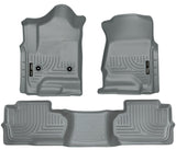 Husky Liners 14 Chevrolet Silverado/GMC Sierra Dbl Cab WeatherBeater Grey Front&2nd Seat Floor Liner