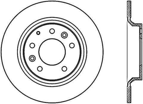 StopTech Power Slot Mazda Mazda6 Cryo Slotted Right Rear Rotor