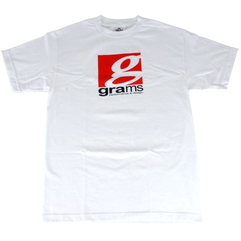 Grams Performance and Design Logo White T-Shirt - XXL