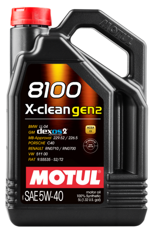 Motul 5L Synthetic Engine Oil 8100 X-CLEAN Gen 2 5W40 4x5L