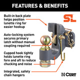 Curt SecureLatch Ball & Pintle Hitch Combination (2in Ball 20000lbs)