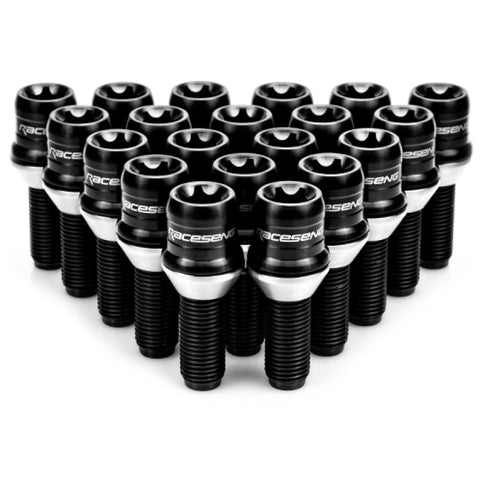 Raceseng TLR-1 Titanium Lug Bolt Set - M14x1.25mm / Conical 60 Deg. Floating Seat - Brushed Black