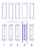 King Ford 391CI 32V Turbo V8 Power Stroke/ O/S .040in (Size 0.25) Main Bearing Set