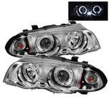 Spyder BMW E46 3-Series 99-01 4DR Projector 1PC LED Halo Amber Reflctr Chrm PRO-YD-BMWE46-4D-HL-AM-C