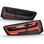ANZO 2012-2018 Audi A6 LED Taillight Black Housing Smoke Lens 4 pcs (Sequential Signal)