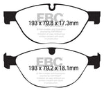 EBC 13+ Jaguar F-Type (Cast Iron Only) 3.0 Supercharged (380) Perf Pkg Yellowstuff Front Brake Pads