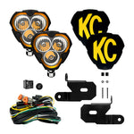 KC HiLiTES FLEX ERA 3 Vehicle Light System Kit Jeep JL/JT Combo and A-Pillar Bracket