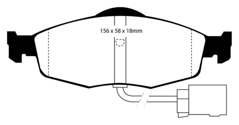 EBC 95-00 Ford Contour 2.0 Redstuff Front Brake Pads