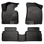 Husky Liners 2014 Kia Sportage w/Retain Hooks WeatherBeater Combo Front & 2nd Row Black Floor Liners