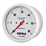 Autometer Marine White Ultra-Lite 5" In-Dash Tachometer 0-6K RPM
