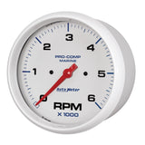 Autometer Marine White Ultra-Lite 5" In-Dash Tachometer 0-6K RPM