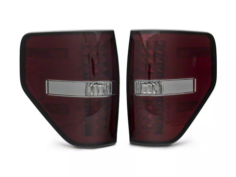 **CLEARANCE** LED Tail Lights; Chrome Housing; Red Smoked Lens (09-14 F-150 Styleside)