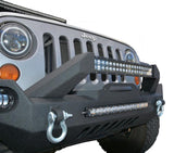 DV8 Offroad 07-18 Wrangler JK FS-17 Mid Length Steel Front Bumper w/ Fog Lights