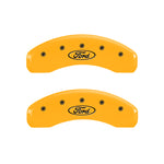 MGP 4 Caliper Covers Engraved Front & Rear Oval Logo/Ford Yellow Finish Black Char 2008 Ford F-150