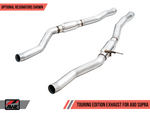 AWE 2020 Toyota Supra A90 Resonated Touring Edition Exhaust - 5in Chrome Silver Tips