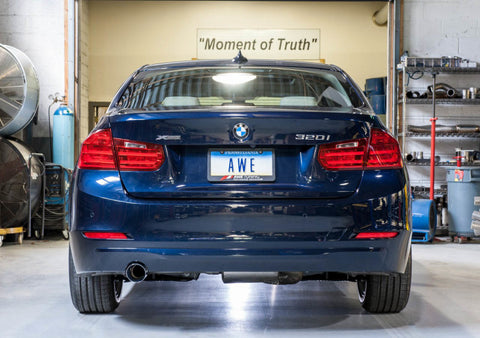 AWE Tuning BMW F30 320i Touring Edition Exhaust & Performance Mid Pipe - Chrome Silver Tip (90mm)